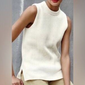 JCREW Sleeveless Pullover Top Off-white SZ S